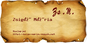 Zsigó Mária névjegykártya