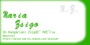 maria zsigo business card